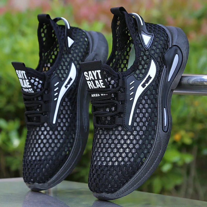 Hollow men's shoes with mesh, summer thin, breathable and comfortable sports casual shoes and running shoes