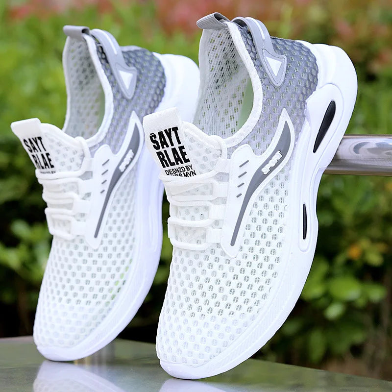 Hollow men's shoes with mesh, summer thin, breathable and comfortable sports casual shoes and running shoes