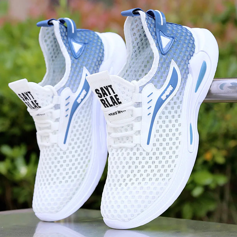 Hollow men's shoes with mesh, summer thin, breathable and comfortable sports casual shoes and running shoes